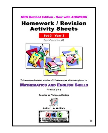 Maths and English Homework/Revision Activity Sheets: Year 3 - Set 3
