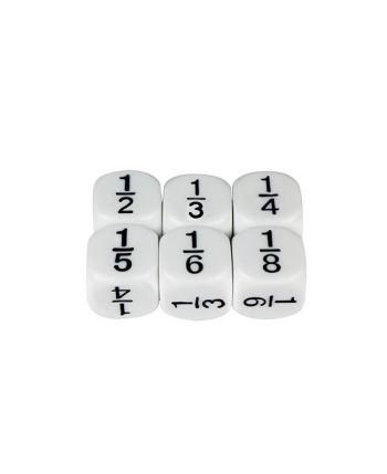 6 sided Dice- Fractions pack of 5 - GA315 