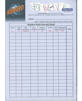 Numero Point Scoring Pad