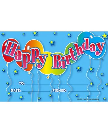 Pack of 25 Happy Birthday Awards TCR4047