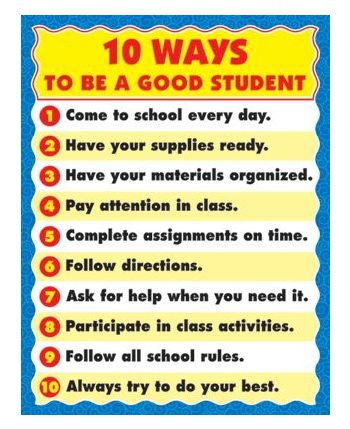 10 Ways To Be A Good Student Chart CD6295