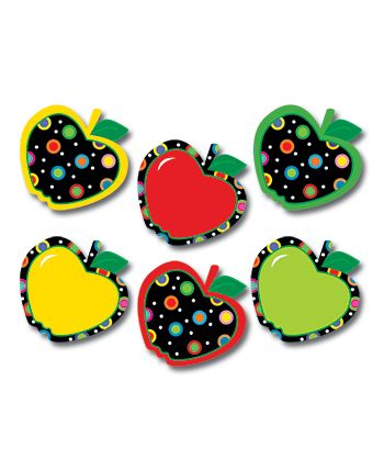 Mini Designer Cut-Outs- Dots on Black Apples CTP5925