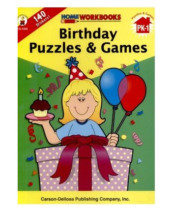 Home Workbook: Birthday Puzzles and Games (PK-Gr1) CD4500 