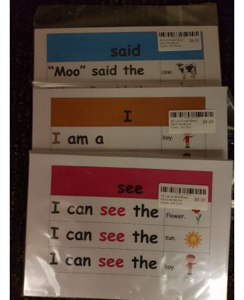 Basic Word Sentence Cards - Two Sizes Available 