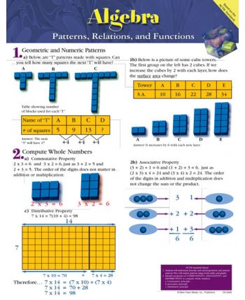 Algebra - Patterns, Relations and Functions Chart CD5946