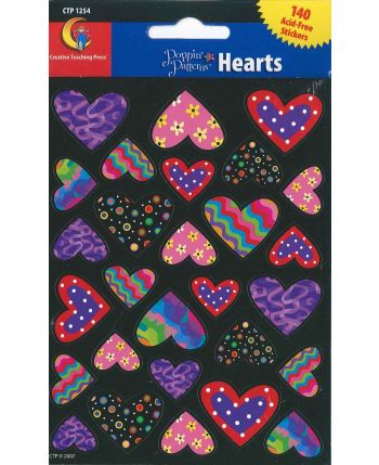 Poppin' Patterns Hearts Stickers CTP1254