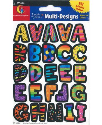 Alphabet Shape - Poppin' Patterns Multi-Designs Uppercase Letters Stickers CTP4628
