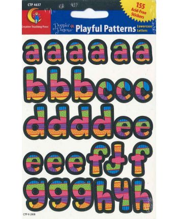 Alphabet Shape - Poppin' Patterns Multi-Designs Lowercase Letters Stickers CTP4629