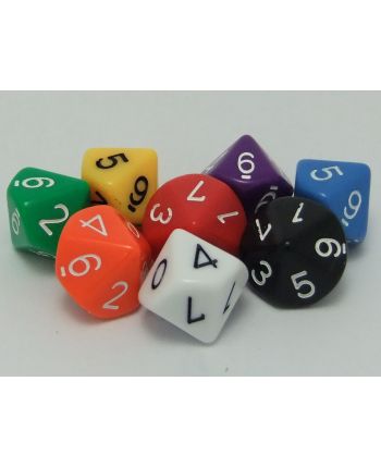 10 Sided Dice (0-9) Pack of 10 - GA028 